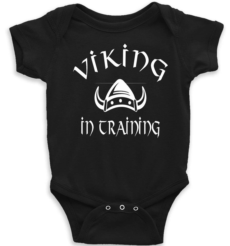 CLICK MY CLOBBER Wikinger im Training weiche Baumwolle Baby Body Weste Taufe Babyparty Geschenk