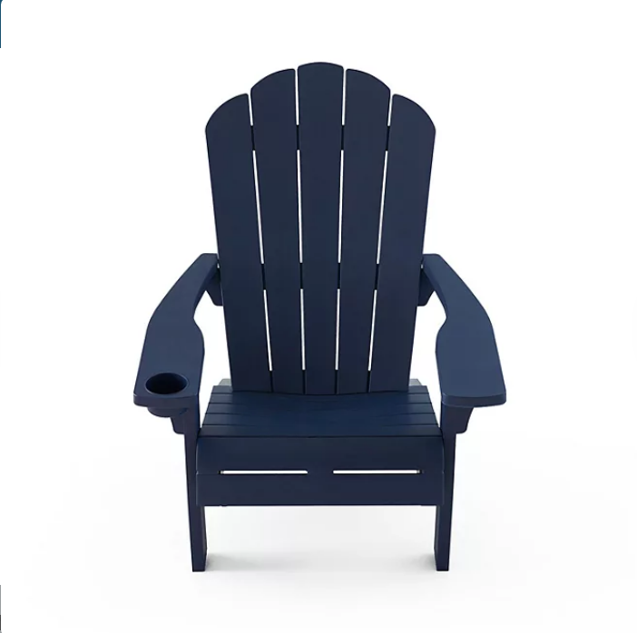 Keter Everest Adirondack Chair with Integrated Cupholder, Midnight Blue
