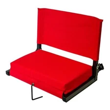 Outdoor Leisure Products 16" Transitional Metal Large Stadium Chairs in Red