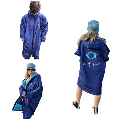 CHANGING ROBE DRY COLD FISH NAVY TURQUOISE Waterproof Wild Water Swim Dipping