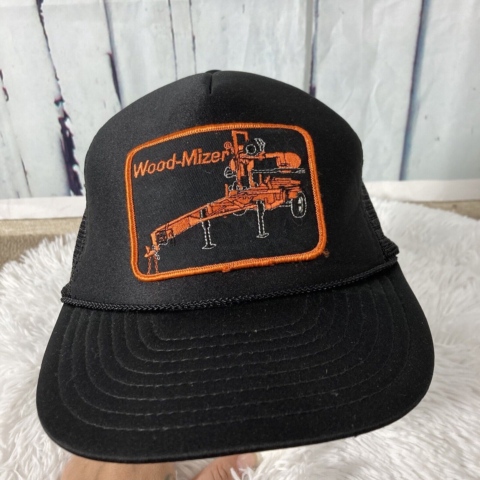 Vintage Woodmizer Sawmill Trucker Snap Back Black Hat Perfect Gift
