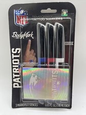 BodyMark BIC Temporary Tattoo Marker NFL -New England Patriots Blue Red White