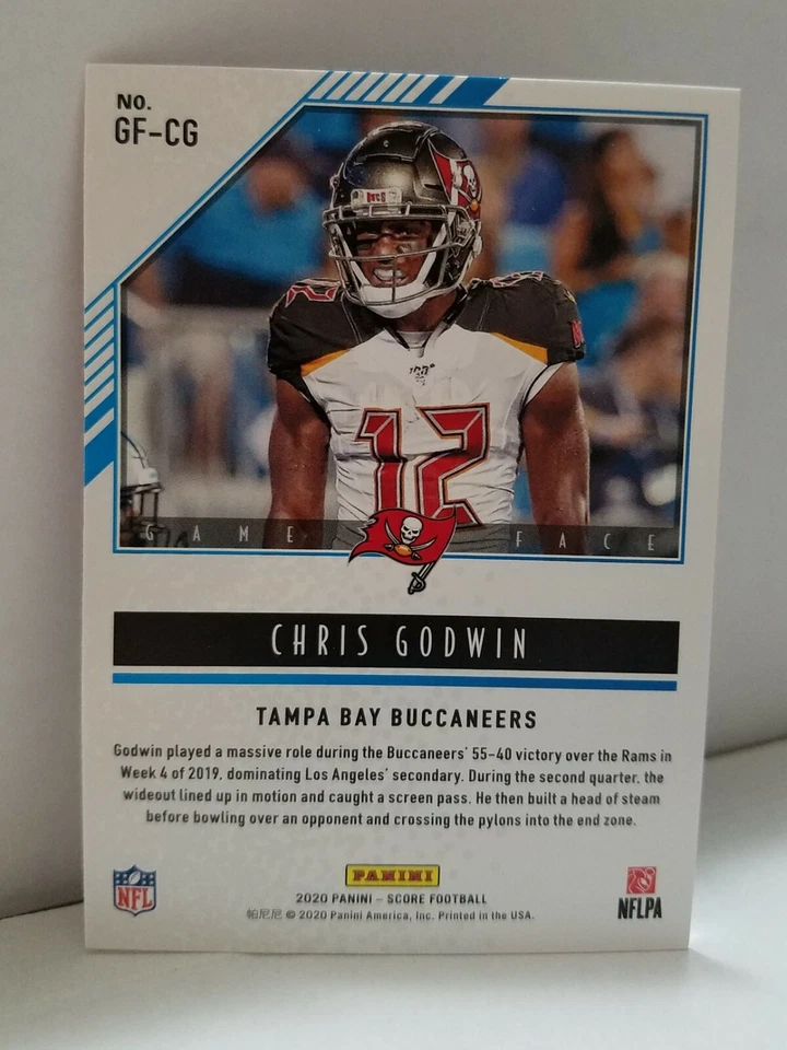 2020 Score Chris Godwin Red Parallel Game Face #GF-CG Tampa Bay Buccaneers - Image 2 of 2