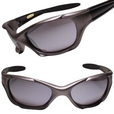Cycling Running Athletic Wrap Around Sport Gray Frame Sunglasses