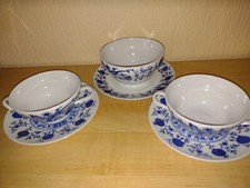 Suppentassen und Sauciere – Seltmann Weiden – Frederike Alt Dresden blau