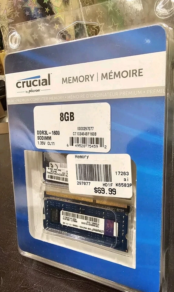 CRUCIAL Memory by Micron 8GB KIT 2x4GB Notebook DDR3L 1600 SODIMM CT2C4G3S160BM - Image 2 of 4