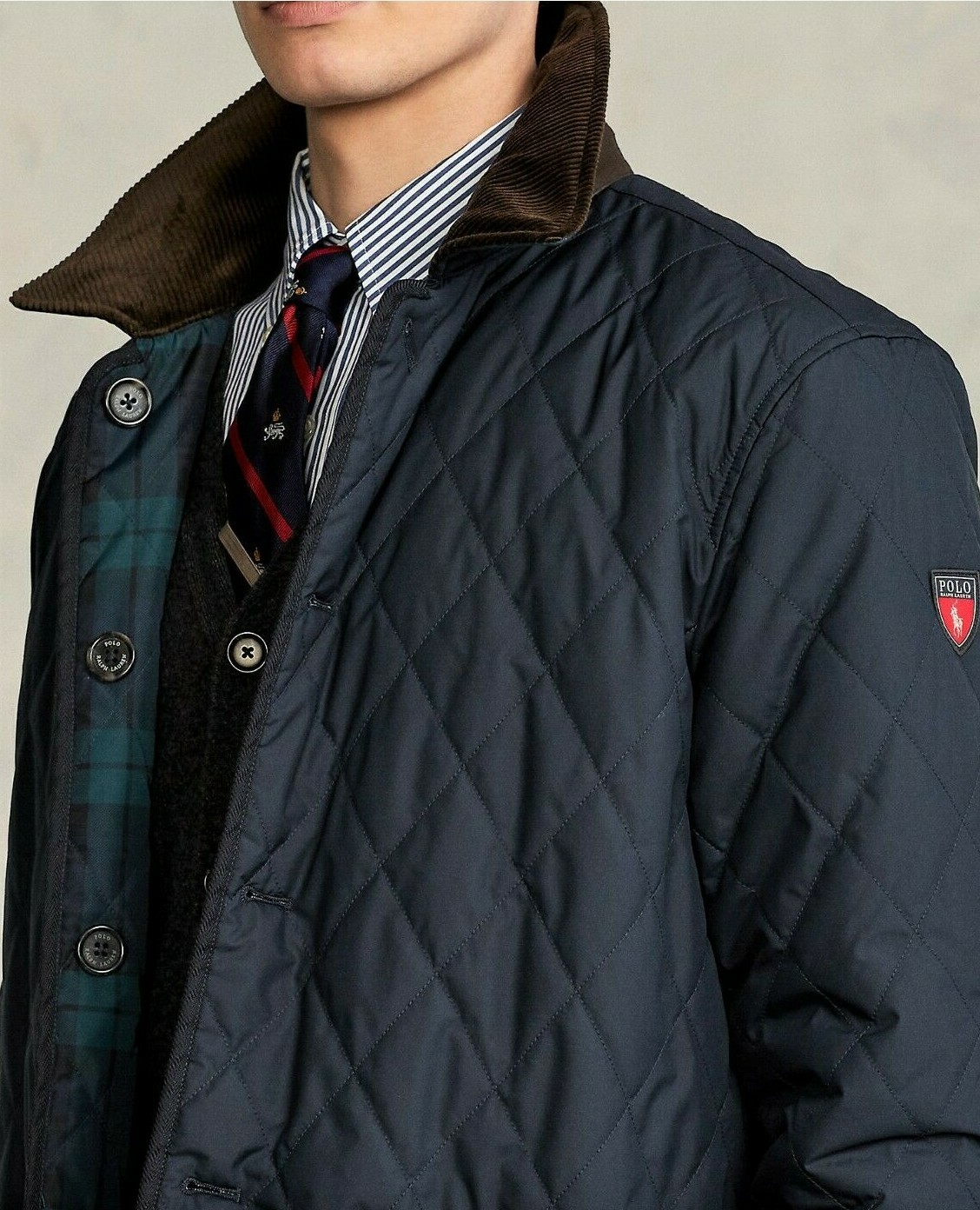 Polo Ralph Lauren Men Corduroy Collar Water Repellent Reversible Quilted Jacket Ebay