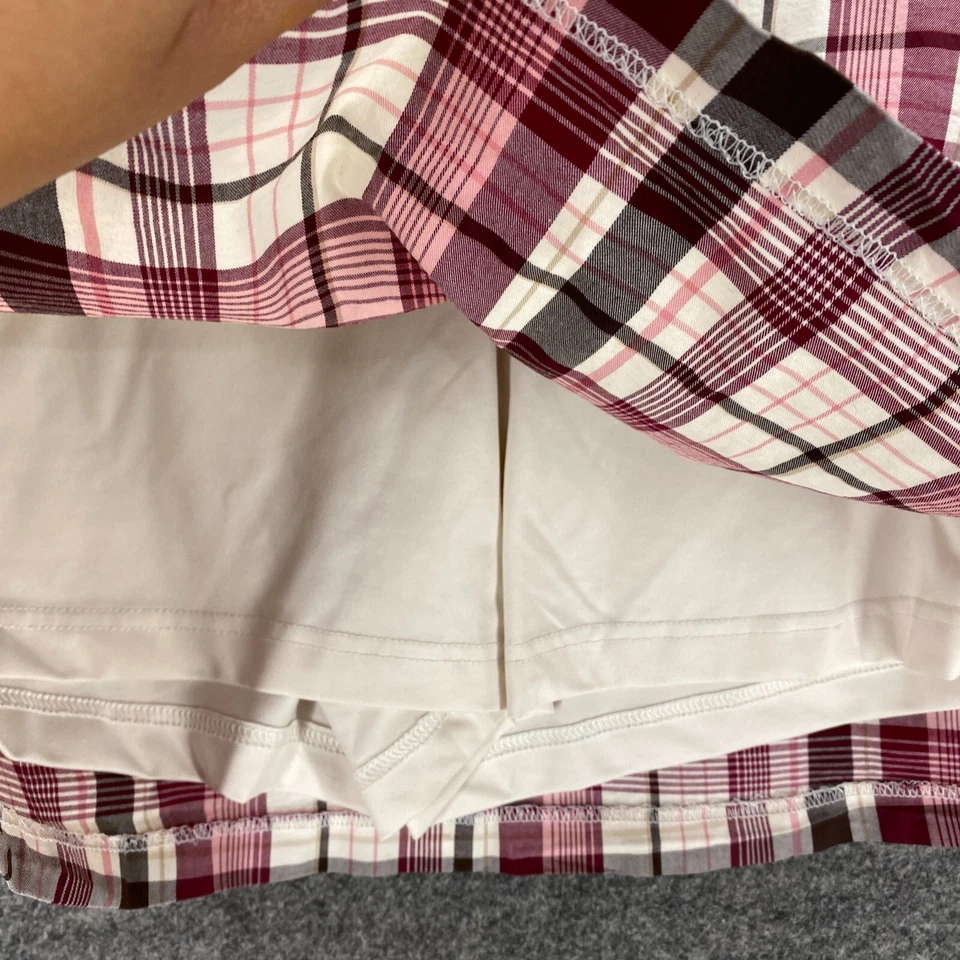 Dama Hagen Skort Mujer 8 Rojo Cuadros Cremallera Forrado Bolsillos Algodón Largo Corto Foto 3 de 4