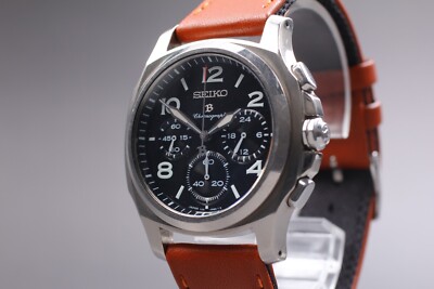 SEIKO Brightzクロノグラフ腕時計 7J21-0AA0 Exc+5] Seiko Brightz 7J21-0AA0 Quartz Chronograph Titanium Black