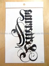 Art punk word tattoo 8.25"x5.75" large body arm temporary tattoos