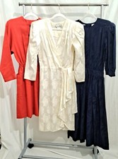 3 Pc 1980s Vintage Dress Lot Lord And Taylor Silk Cocktail Casual Dresses