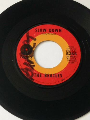 1969 The Beatles "Slow Down/Matchbox" No. 5255 Red Target Capital Records 45 RPM