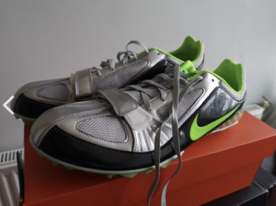 Nike Zoom Rival S Spikes Silver Green Mens 11 - Brand New - FREEPOST worldwide