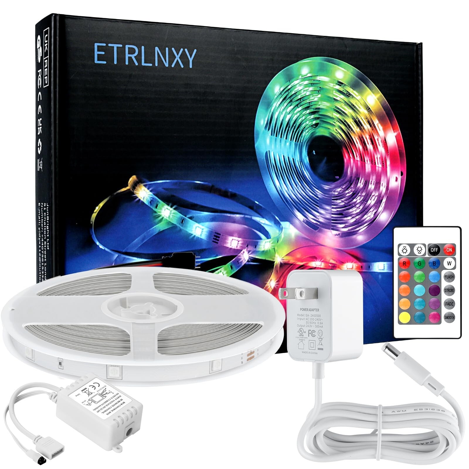 65.6ft RGB LED Strip Lights for Bedroom with Remote Control and 5050 SMD-image