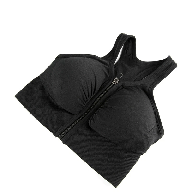 Women High Impact Front Zipper Closure Adjustable Straps Padded Sports Bra Yoga@ Women High Impact Front Zipper Closure Adjustable Straps Padded Sports Bra Yoga@