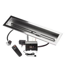 30" x 6" Remote Control Fire Pit Burner Kit, Electronic Ignition, Propane