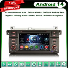 Android 14 8-Core 64GO DAB+Wifi Autoradio GPS for BMW Série 3 Rover 75 MG ZT DVD