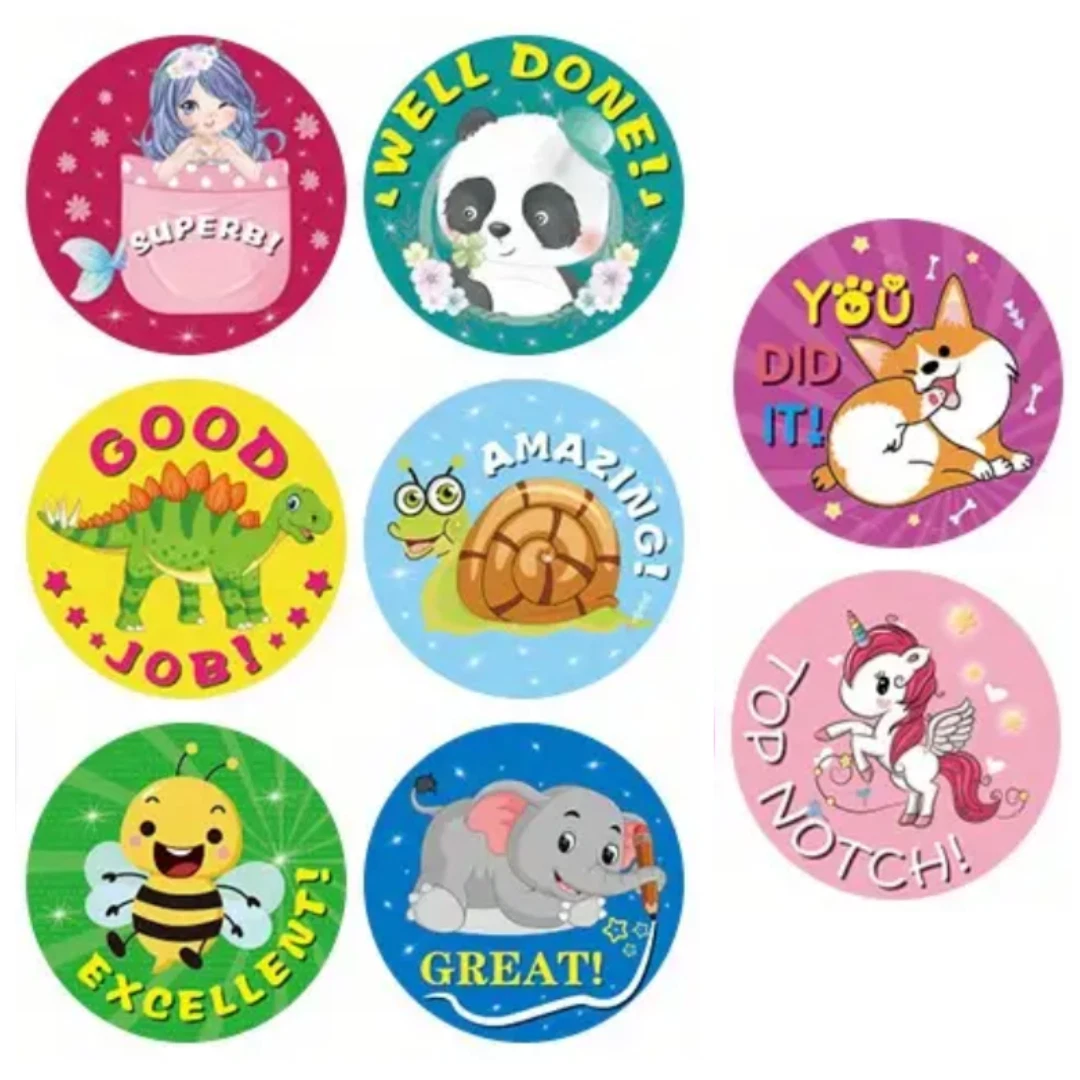 Positive Reward Merit Stickers 2.5cm 50/100pc Kids Teacher Classroom Award
