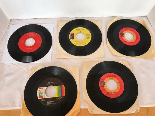 Vintage Vinyl Records 45's-Freddie Hart, Brenda Lee, Johnnie Taylor, Ron Collins - Imagen 2 de 12