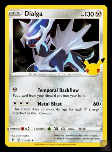 Dialga 020/025 Pokemon Celebrations Holo Lightly Played 5ban Graphics