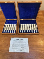 Japanese  Sword Co Lot Of 14 Hakusui Inami Steak Knives Set With Cases MINT