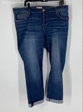 Kut From The Kloth Womens Blue Dark Wash Denim Straight Jeans Size 16