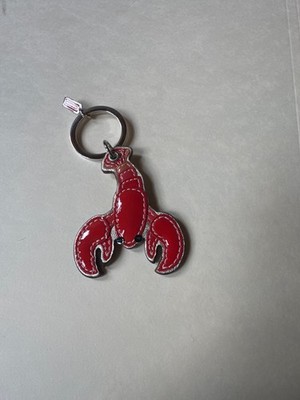 Vintage Coach Red Patent Leather Lobster Key Chain Bag Charm Rare!