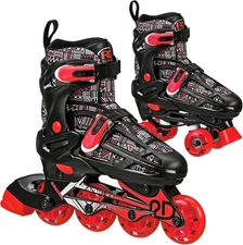 Roller Derby Falcon 2-in-1 Combo Quad & Inline Skates for Kids, Adjustable 12-2