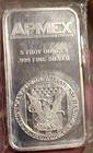 Apmex 5 Troy Oz .999 Fine Silver Bar - In Original Packaging