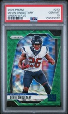 2024 PANINI PRIZM GREEN WAVE #213 DEVIN SINGLETARY PSA 10