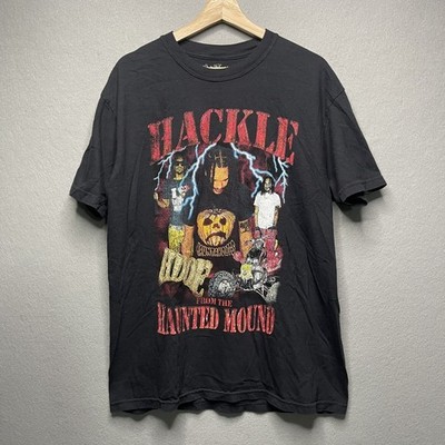 Hackle Haunted Mound From The Haunted Mound Graphic Tee Black L | eBay