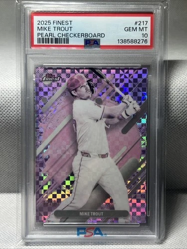 MIKE TROUT 2025 Topps Finest Pearl Checkerboard RARE /30 PSA 10 POP 1 ANGELS