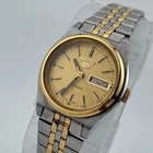 Vintage Seiko Self-Winding Automatic Watch 4206-0600 Women Dual Tone Day Date 7"