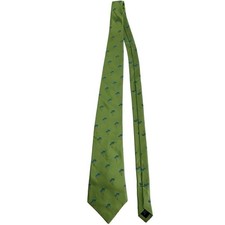 Nicole Miller Tie Mens OS Green Blue Palm Tree Tropical Pattern Necktie Silk