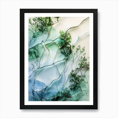 Acryl Linie Baum Kunstdruck gerahmt Wandbild Poster Leinwanddruck Bild