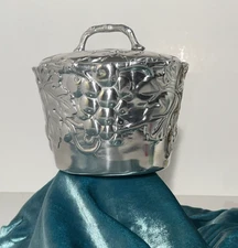 Arthur Court Cast Aluminum Small Grape Leaf Serving Dish with Lid 2007