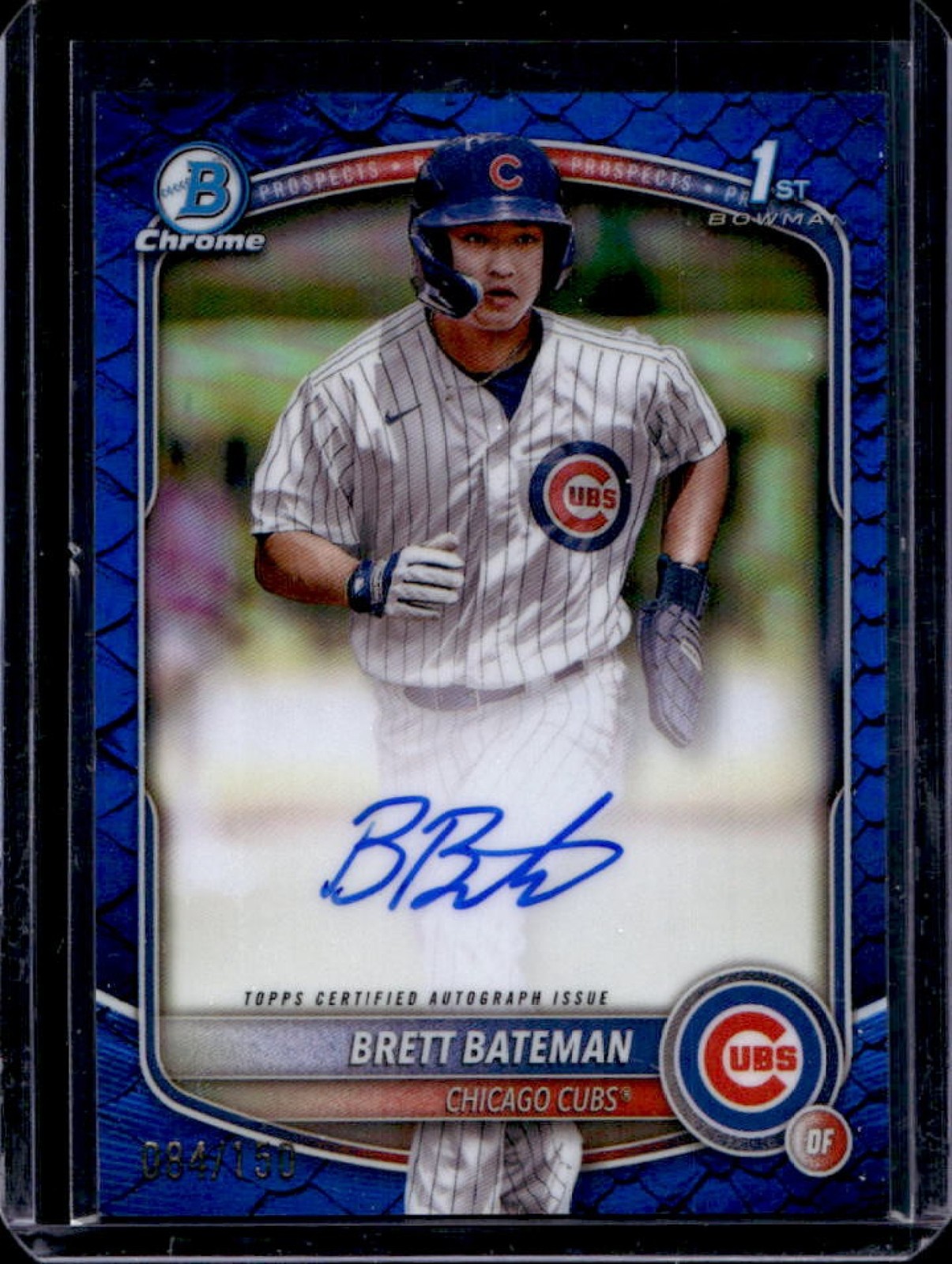 2025 Bowman Chrome Brett Bateman Auto Reptilian Blue Refractor 1st #84/150