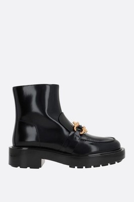 BOTTEGA VENETA Monsieur Black Shiny Leather Ankle Boots New & Authentic