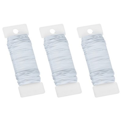 115 Yard Floral Wire Flexible Paddle Wire 3Roll 20 Gauge Florist Wire White