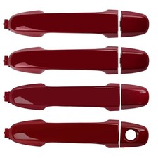 4 PCS Exterior Door Handle Front Rear Driver Passenger Side, Compatible Red