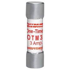 Mersen OTM Fast-Acting Midget Fuse, 250VAC, 10kA, 3A, 13/32" D x 1-1/2" L 1EA 