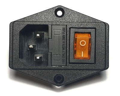 Power Socket Connector - Fused Orange Illuminated Switch - Kettle Plug - UK P&P - Image 1 of 4