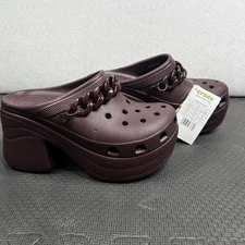 Crocs Siren Chain Clog Dark Cherry Heels 4” Platform Women’s Size 8 Platform
