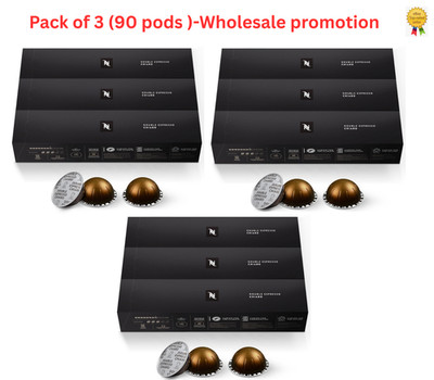 90 Nespresso Capsules Vertuo, Double Espresso Chiaro, Medium Roast Espresso