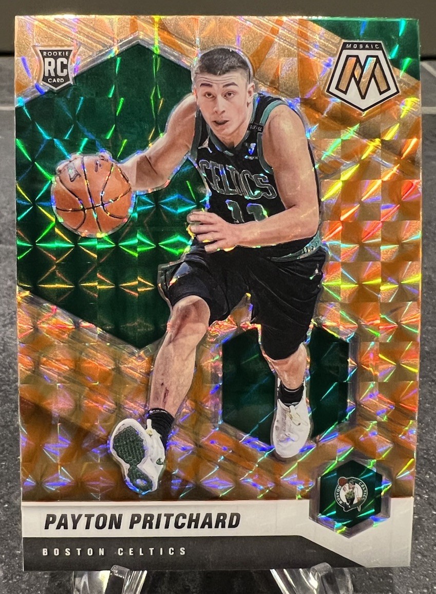 2020-21 Panini Mosaic #210 Payton Pritchard Mosaic Reactive Orange Rookie RC
