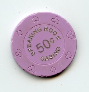 .50 Chip from the Speaking Rock Casino El Paso Texas Purple Suits