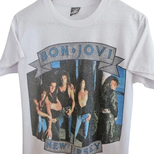 80s Bon Jovi New Jersey The Jersey Syndicate band to 1980s vintage concert t-shirt, vintage, size S, single stitch, B+ condition