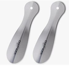 2 PACK Metal Shoe Horn Small Shoehorn 7.5 inch Travel Shoe Horns for Seniors Men