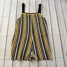 ZARA Womens Multicolor Striped Knit Tank Shorts Romper Jumpsuit Onepiece Small