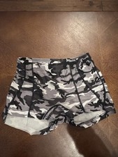USA Sports Apparel Gray Black White Camo Cheer Shorts